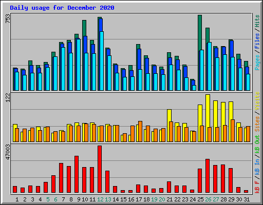 Daily usage for December 2020