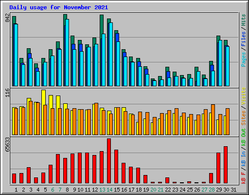 Daily usage for November 2021