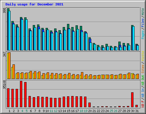 Daily usage for December 2021