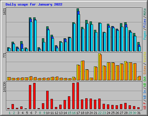 Daily usage for January 2022