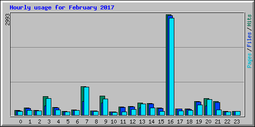 Hourly usage for February 2017