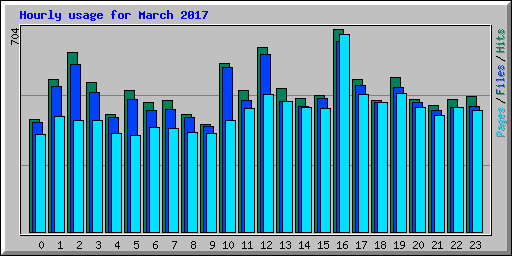 Hourly usage for March 2017
