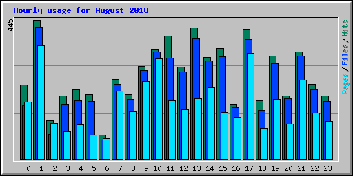 Hourly usage for August 2018