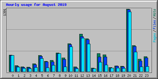 Hourly usage for August 2019