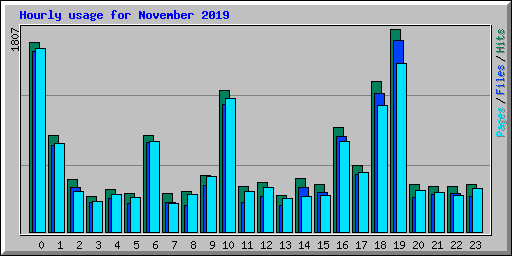Hourly usage for November 2019