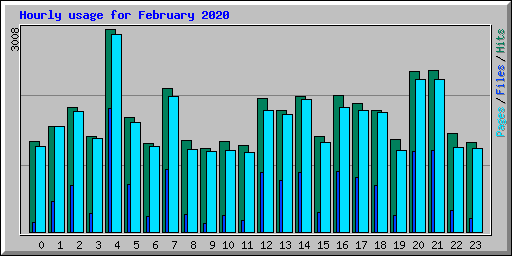 Hourly usage for February 2020