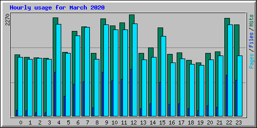 Hourly usage for March 2020