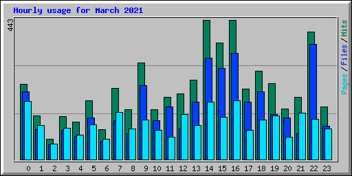 Hourly usage for March 2021